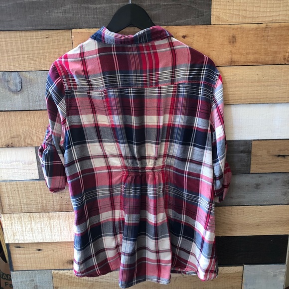 Oh! Mamma Plaid Button Down Shirt SZ L - Picture 5 of 9